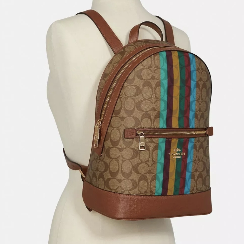 COACH Kenley Backpack In Signature Canvas With Stripe
